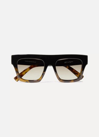 Le Specs | Subdimension D-frame tortoiseshell acetate sunglasses | NET-A-PORTER.COM