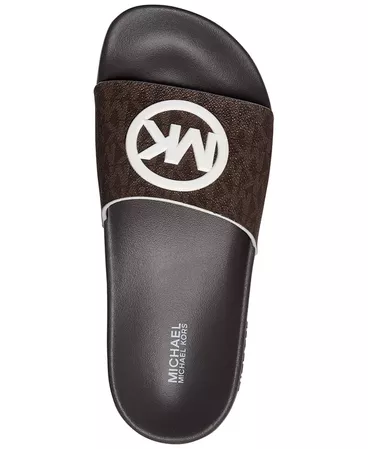 Brown Michael Kors Gilmore Slide Sandals & Reviews - Sandals - Shoes - Macy's