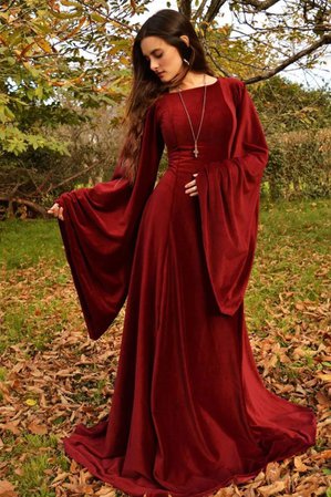 Medieval Dress >> vestido medieval rojo bordó medieval red dress red priestess | Medival Wedd...
