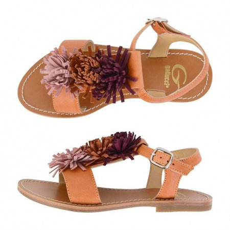 Gallucci Girls Terracotta Flower Sandals - Girls Designer Shoes - Girl