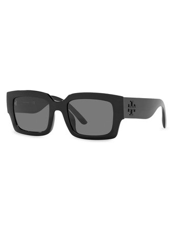 Shop Tory Burch 50MM Rectangle Sunglasses | Saks Fifth Avenue