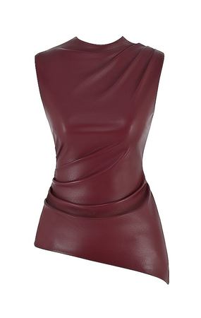 burgundy leather top