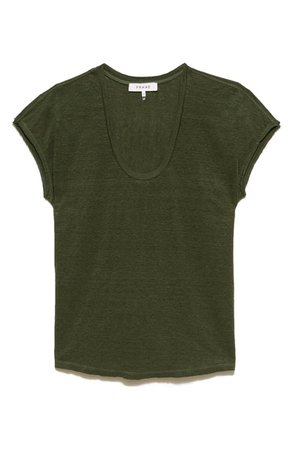 FRAME Easy Scoop Neck Organic Linen T-Shirt | Nordstrom