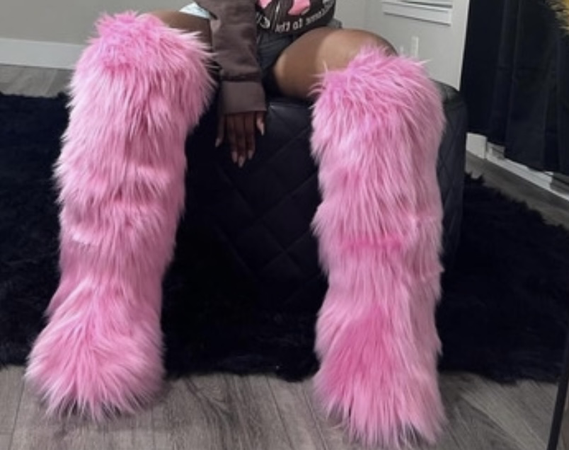 pink fur boots