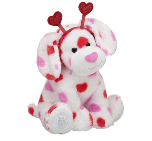 valentines build a bear dog plush