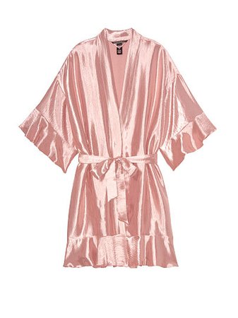 Textured Satin Flounce Kimono Robe - Victoria's Secret - vs