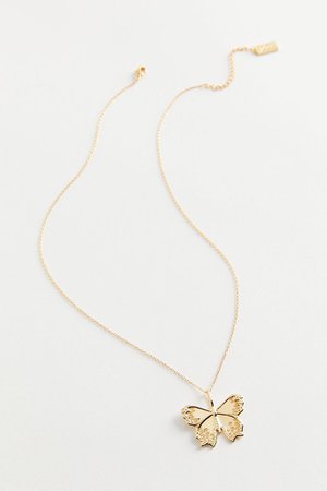 Girls Crew Gold Butterfly Necklace | Urban Outfitters
