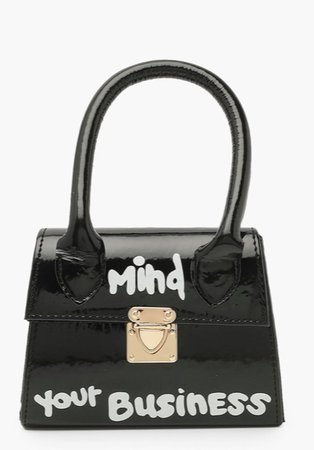 boohoo black purse mini
