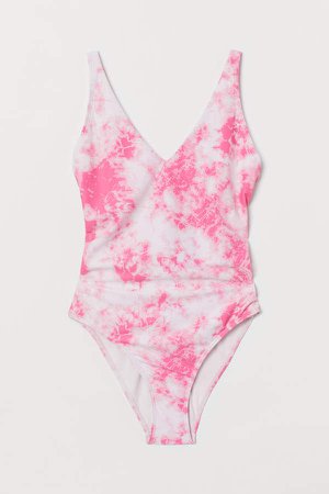 Back-laced Swimsuit - Pink
