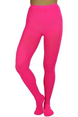 CozyWow Women's Solid Color Soft Semi Opaque Footed Tights Pantyhose(S-M, Fuchsia) at Amazon Women’s Clothing store