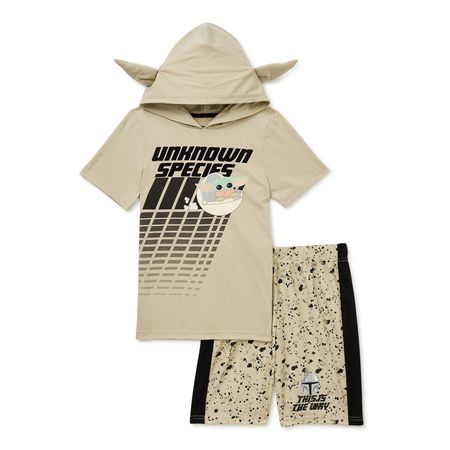Star Wars The Mandalorian Baby Yoda Boys Cosplay Hooded Top & Shorts, 2-Piece Outfit Set, Sizes 4-10 - Walmart.com