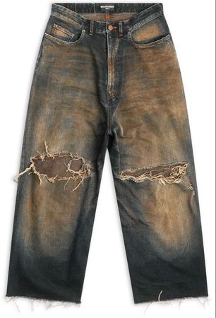 balenciaga baggy distressed jeans