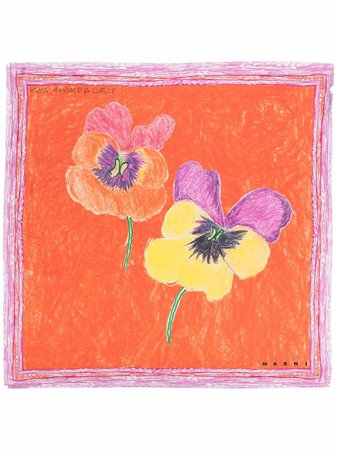 Marni floral-print silk scarf - FARFETCH