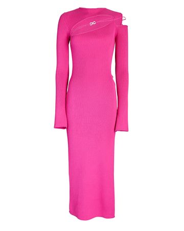 Mach & Mach Crystal-Embellished Cut-Out Midi Dress In Pink | INTERMIX®