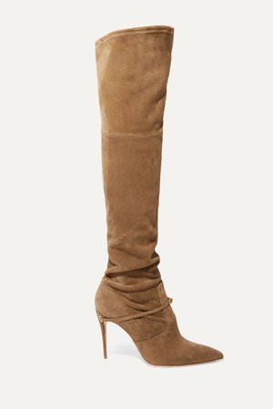 Beige Alessandro 105 suede over-the-knee boots | Jennifer Chamandi | NET-A-PORTER
