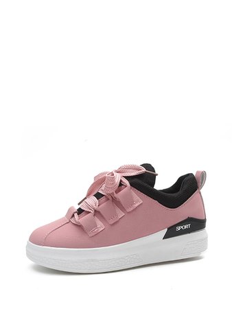 Lace Up PU Flatform Low Top Sneakers
