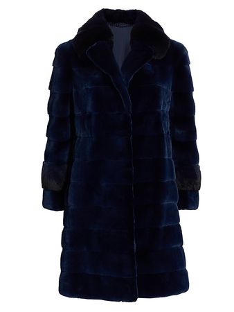The Fur Salon Plucked Mink & Chinchilla Fur Coat