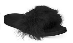 INC International Concepts I.N.C. Women's Faux-Marabou Slide Slippers, Created for Macy's - Mules & Slides - Shoes - Macy's