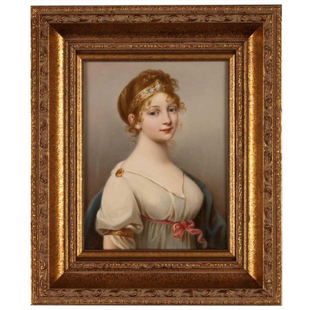 19th Century German 'KPM' Porcelain Plaque in Giltwood Frame For Sale at 1stDibs