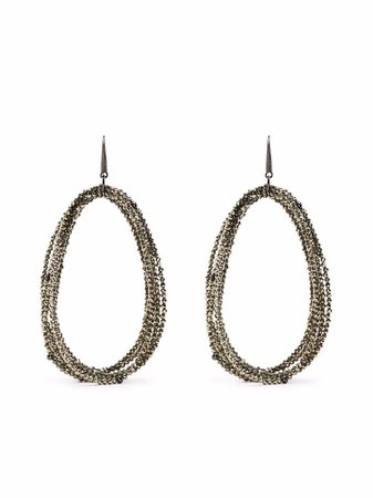 Brunello Cucinelli oval beaded drop earrings - FARFETCH