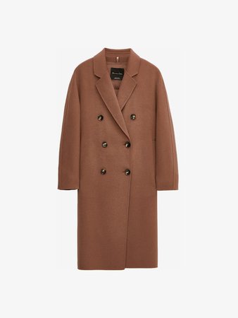 Artisanal wool coat with inner waistcoat - Women - Massimo Dutti