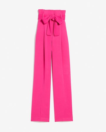 High Waisted Belted Ankle Paperbag Pant | Express