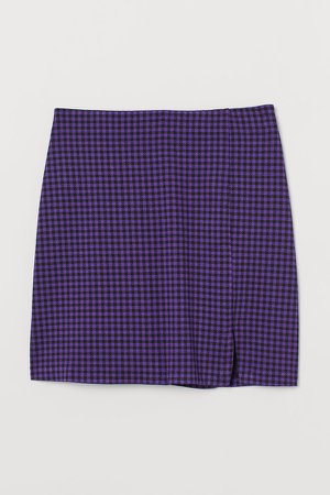 Short Slit-hem Skirt - Purple