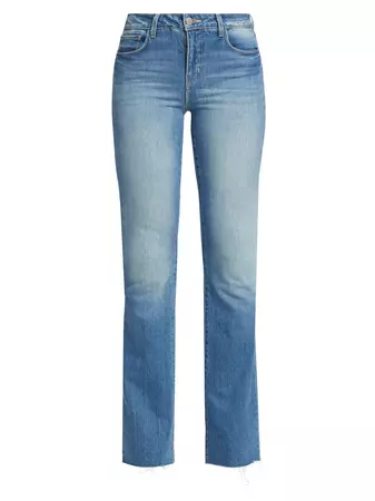 Shop L'AGENCE Ruth Stretch High-Rise Straight-Leg Jeans | Saks Fifth Avenue
