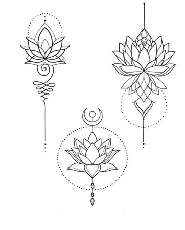 lotus tattoo outline 1