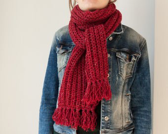 red knit scarf - Google Search