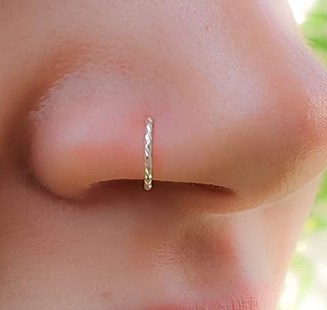 Amazon.com: Tiny Silver Nose Hoop 20G Piercing Ring,7-8mm Nose Piercings Hoop - 925 Sterling Silver Nose Piercings hoop: Handmade