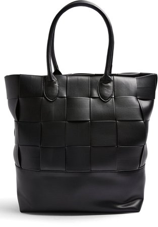 Weave Faux Leather Tote