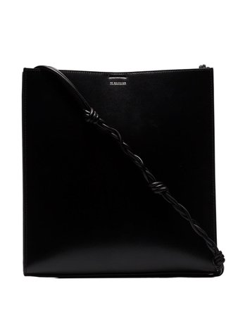 Jil Sander Black Tangle Medium Leather Bag | Farfetch.com