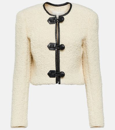 Gradilia Leather Trimmed Wool Jacket in Beige - Isabel Marant | Mytheresa