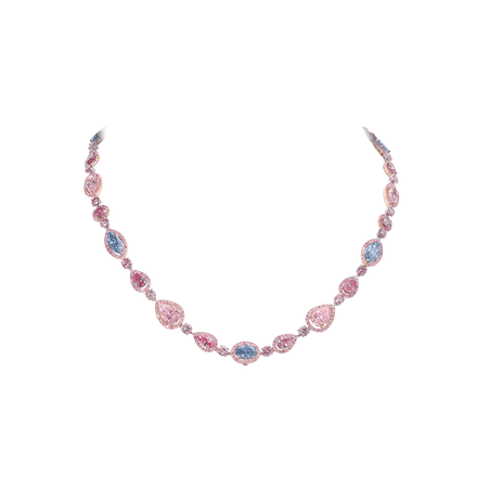 pink and blue diamonds necklace Moussaieff