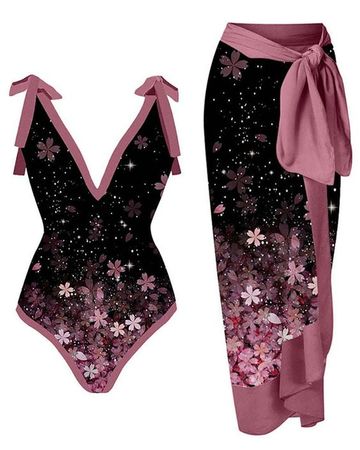 dark cherry blossom swimsuit