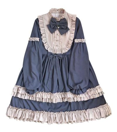 dusty blue dollcore dress