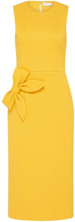 Rebecca Vallance Andie Bow-Detailed Textured Midi Dress