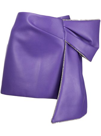 Shop AREA draped crystal-embellished skirt with Express Delivery - FARFETCH