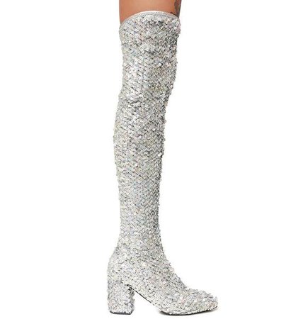 Current Mood Sequin Thigh High Boots | Dolls Kill