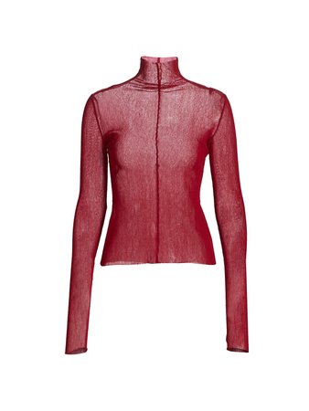 Shop LaQuan Smith Sheer Silk Turtleneck Top up to 70% Off | Saks Fifth Avenue
