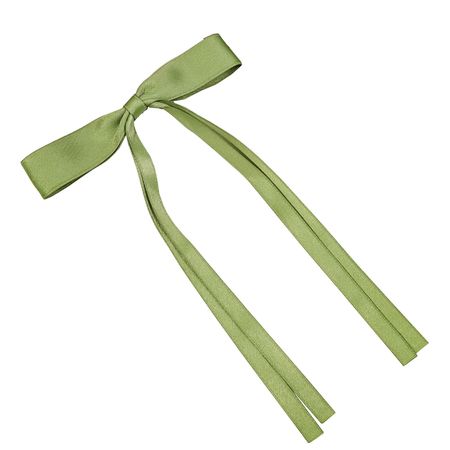 Women'S Hair Clip, Long Tailed Tassel Ribbon Bow, Clip Girl, Solid Color Accessory Hair Clip Claw Bow Green - Walmart.com