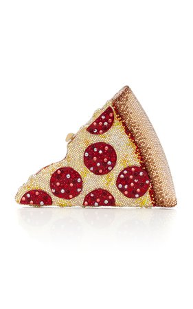 Pepperoni Pizza Crystal-Embellished Clutch by Judith Leiber Couture | Moda Operandi