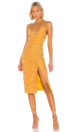 Lovers + Friends Saba Midi Dress in Goldenrod Yellow | REVOLVE