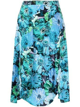 Stella McCartney Floral Silk Midi Skirt - Farfetch