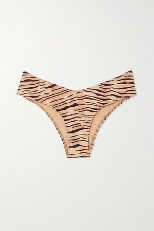 Taupe Ida tiger-print bikini briefs | Faithfull The Brand | NET-A-PORTER