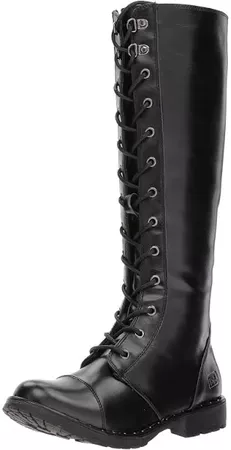 Dirty Laundry Roset Knee High Lace Up Boots, Smooth Black | Google Shopping