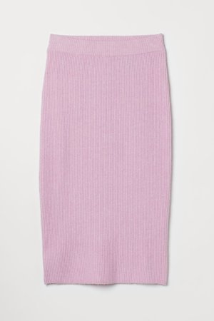 Ribbed pencil skirt - Pink - Ladies | H&M GB