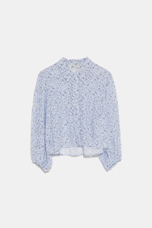 FLORAL ORGANZA BLOUSE - NEW IN-WOMAN | ZARA United States blue