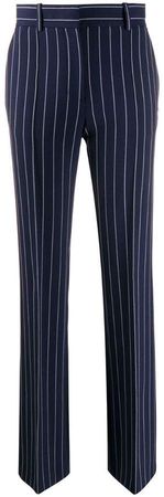 pinstripe straight-leg trousers